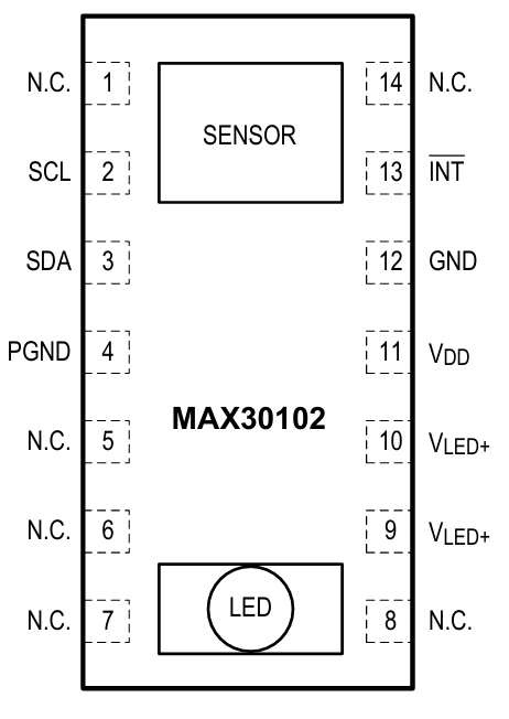 MAX30102 Pinout